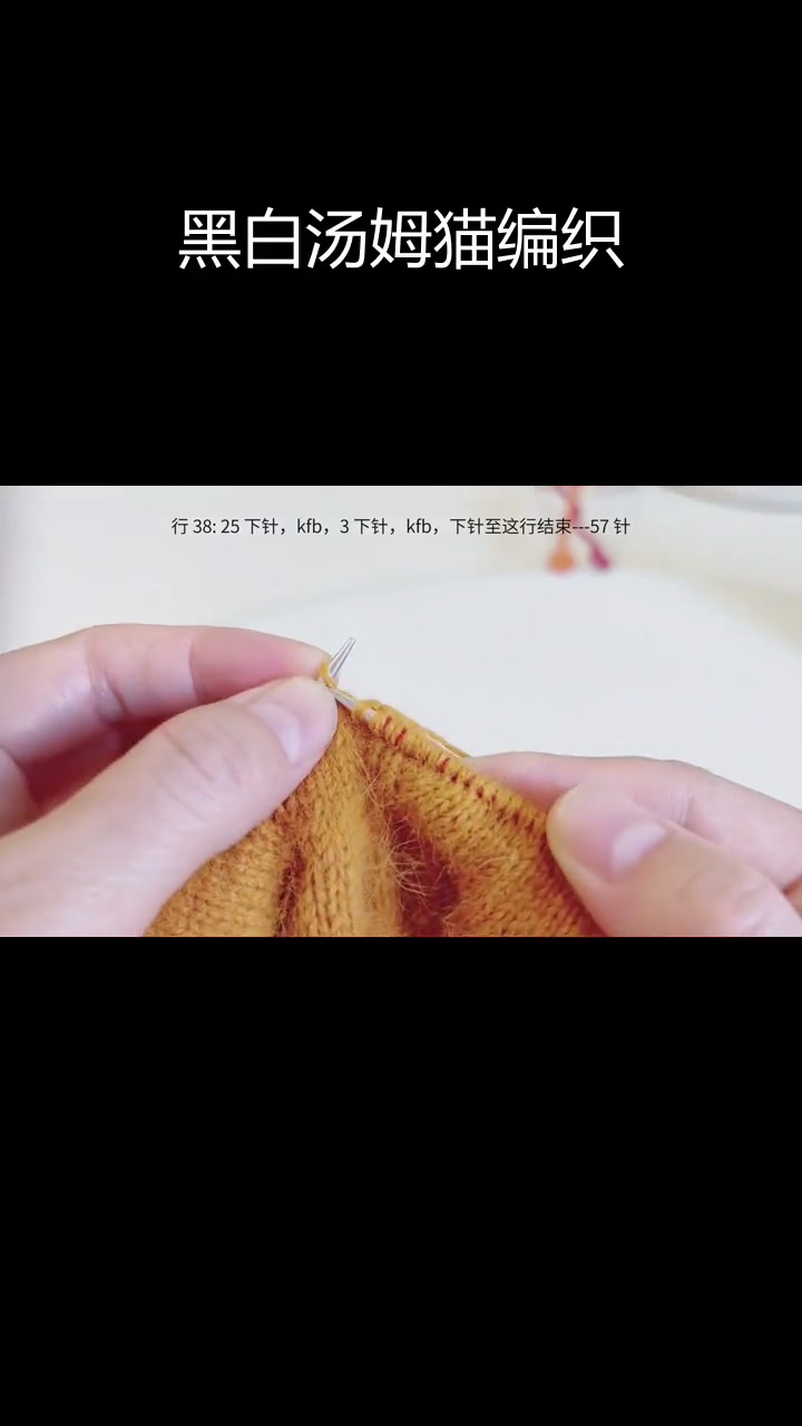 手工钩针编织教程:黑白汤姆猫36-38行编织