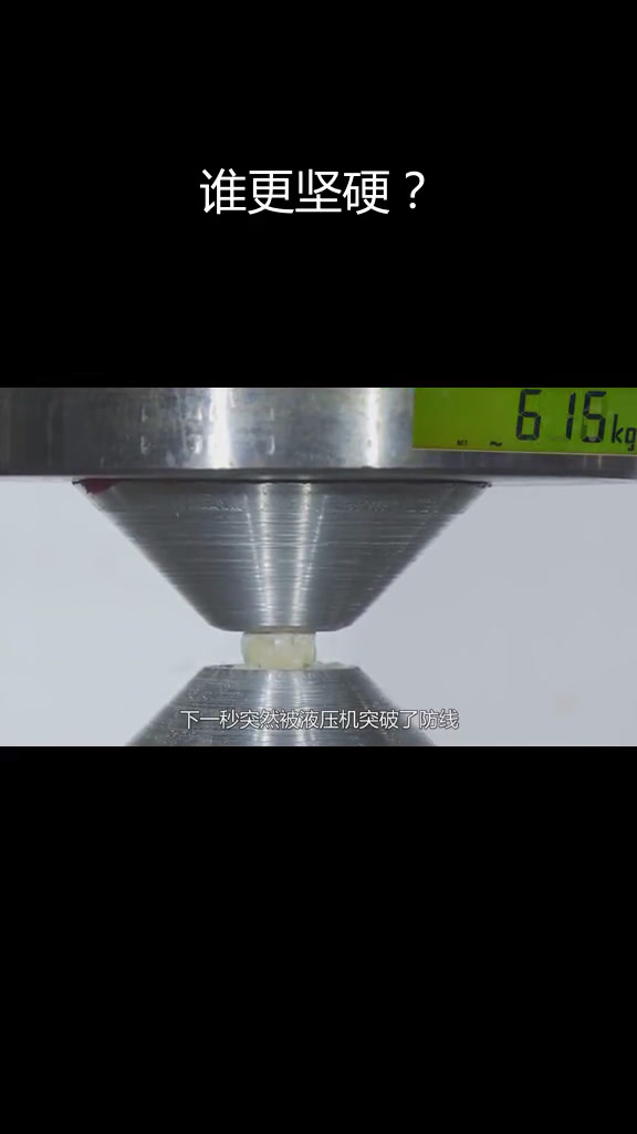 液压机测试:鲨鱼牙齿与人类牙齿的坚固对比