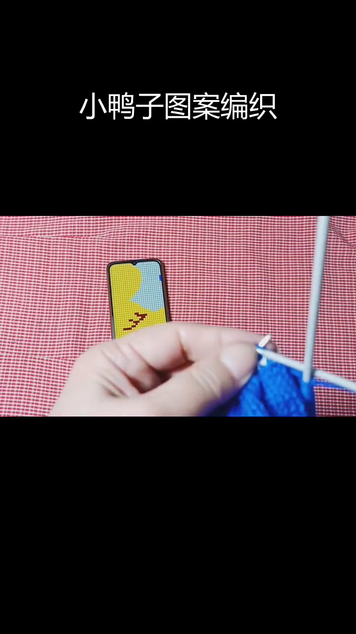 蓝色与白色交织的鸭子图案宝宝毛衣织法