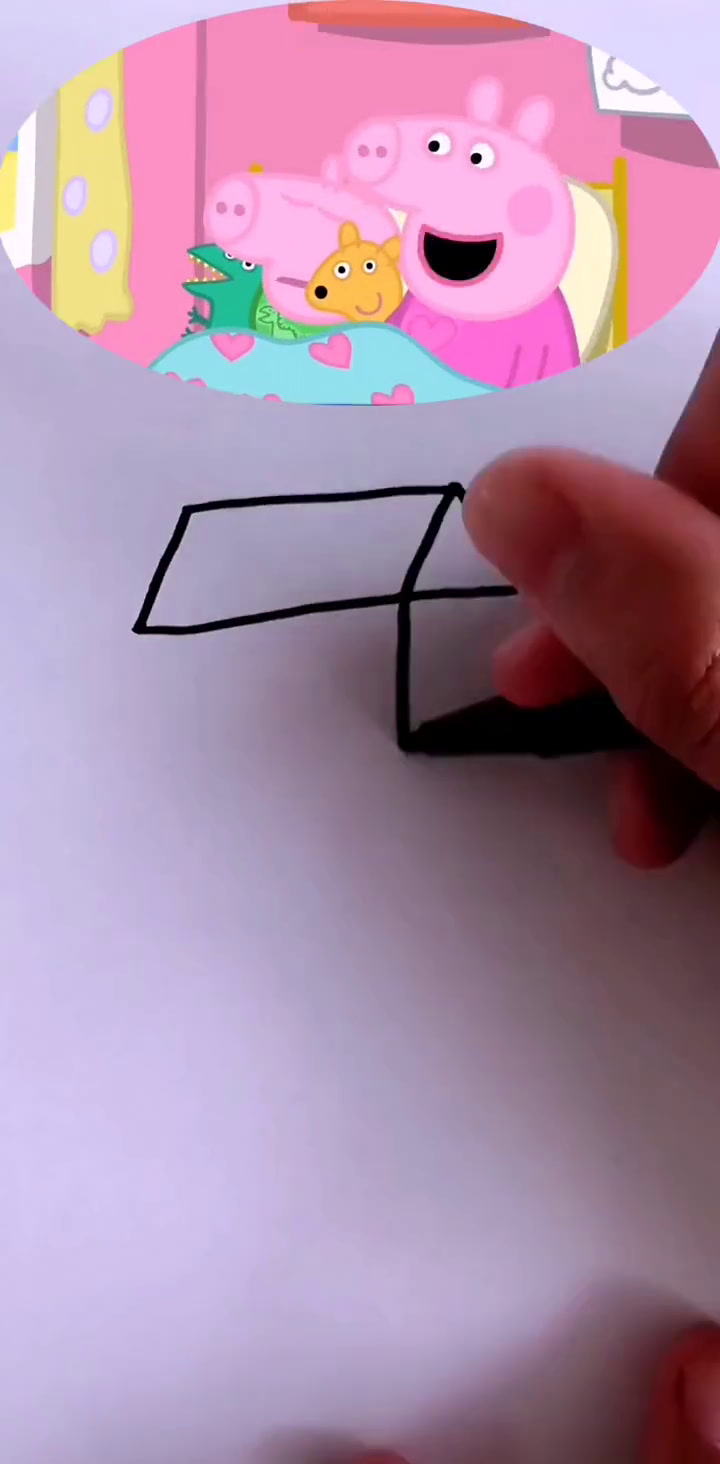 简笔画猪奶奶收鸡蛋,早上起床后,佩奇和乔治一起和猪奶奶去鸡舍收鸡蛋