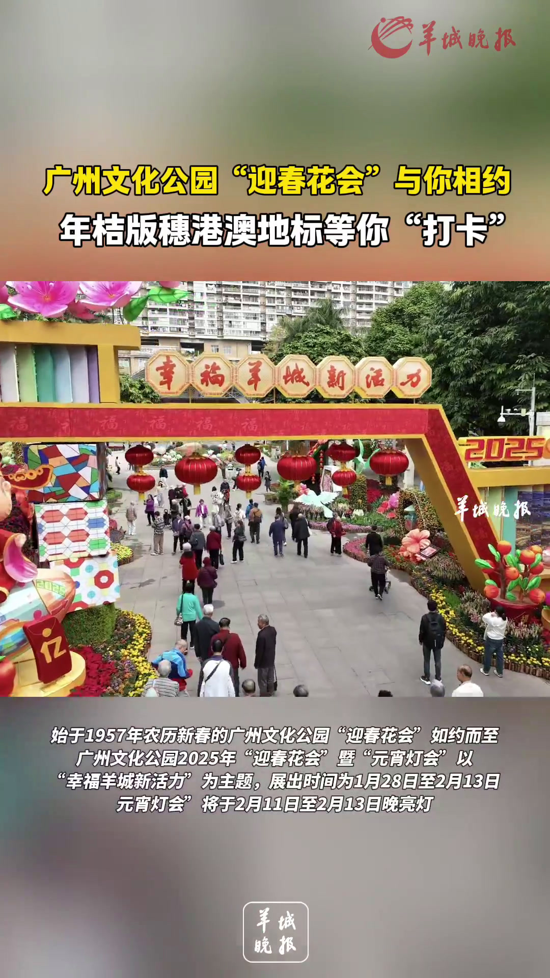 视频+图集|年桔版“小蛮腰”、大型桃花亮相!广州文化公园“迎春花会”与你相约