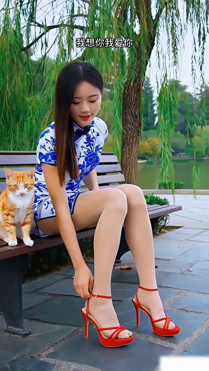 红色高跟鞋肉色丝袜