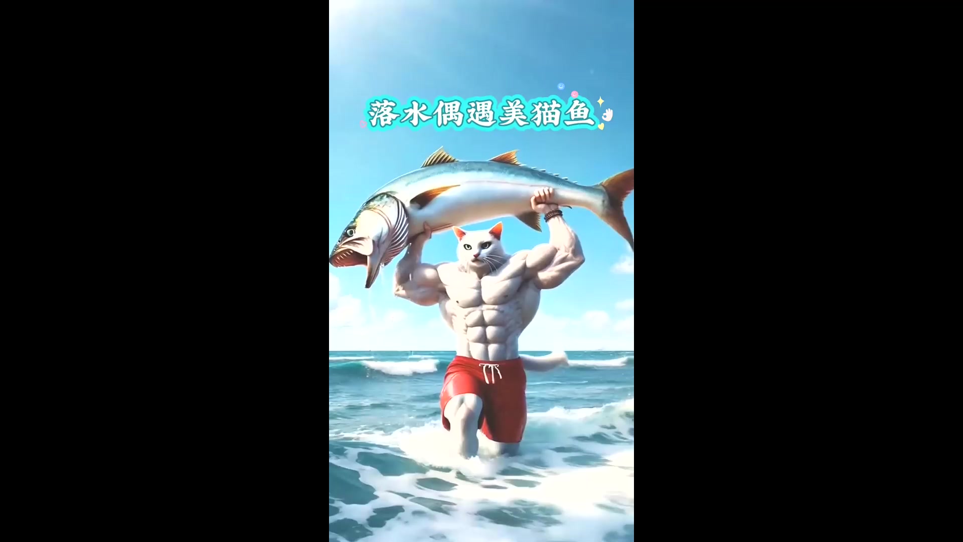 搞笑瞬间,落水偶遇美猫鱼