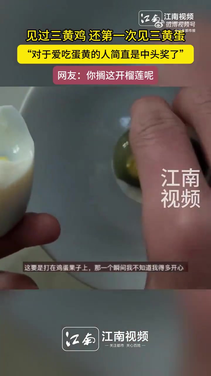 2月13日(发布)湖南,见过三黄鸡,还第一次见三黄蛋,“对于爱吃蛋黄的人简直是中头奖了”网