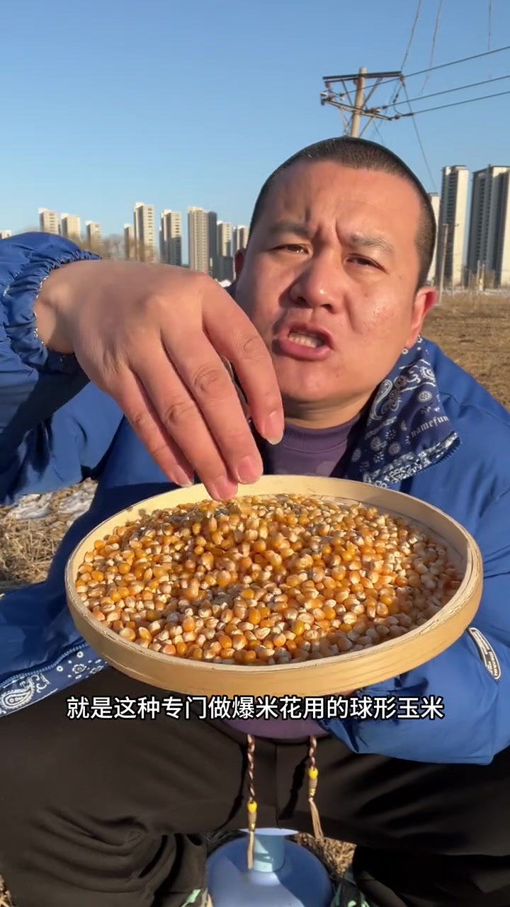 爆米花怎么挑?东北早市土豆哥教你怎么挑选营养又健康的家庭自制爆米花专用球形玉米!球形玉米和