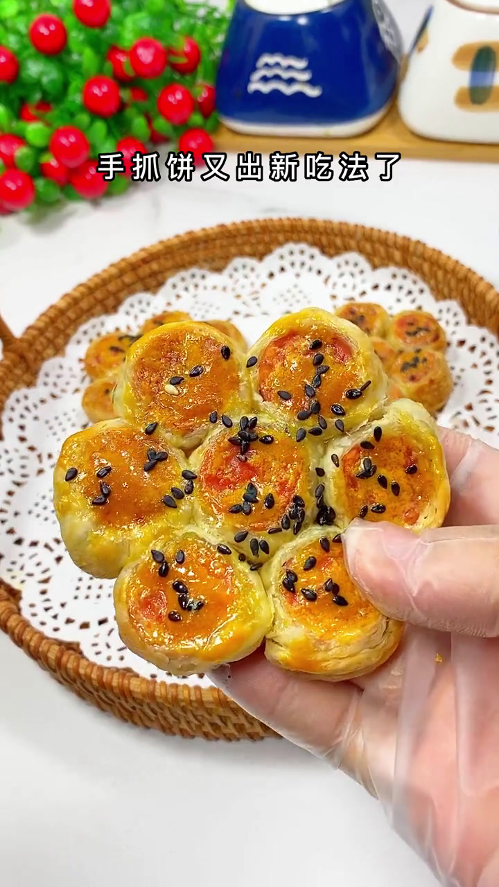空气炸锅新吃法,手抓饼变美味小点心