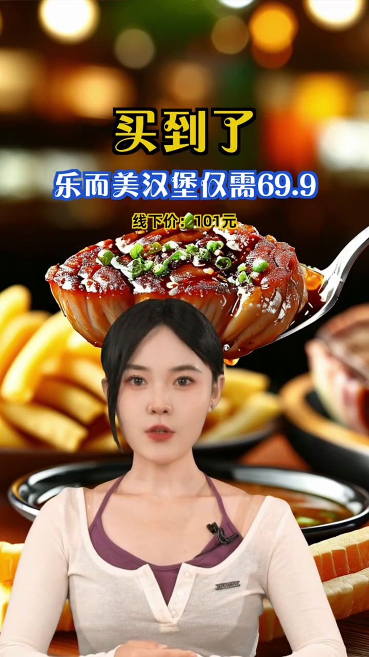 乐而美汉堡,69.9元享美味,快告诉你的饭搭子!