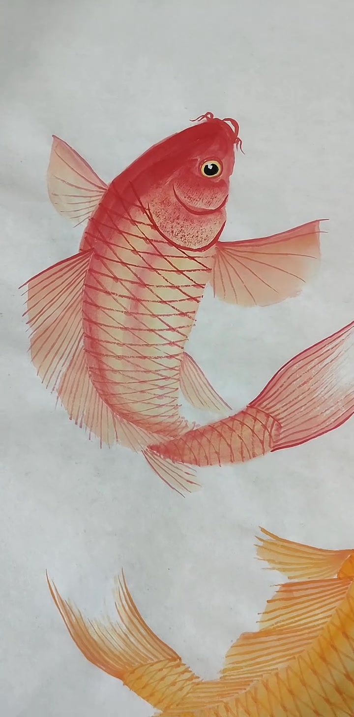 鲤鱼跃龙门创作中。鲤鱼跃龙门的