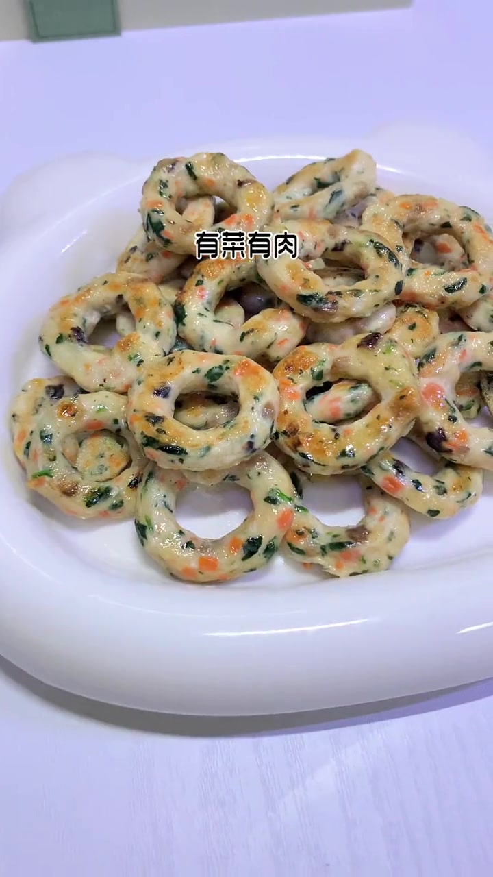 鸡肉蔬菜圈,营养丰富,挑食宝宝也爱吃!