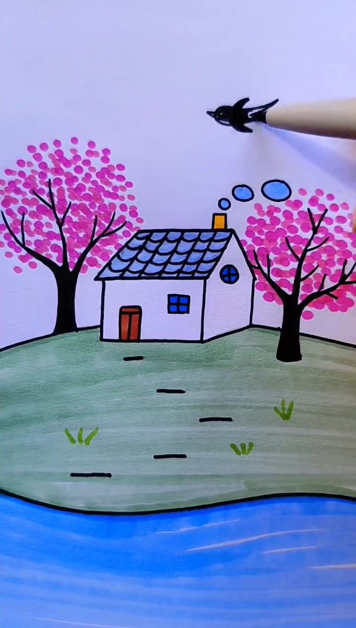 「收藏!一起画个春天」春天到了,教你画个好看的春日简笔画,温馨又美好,简单几步就能搞定,快