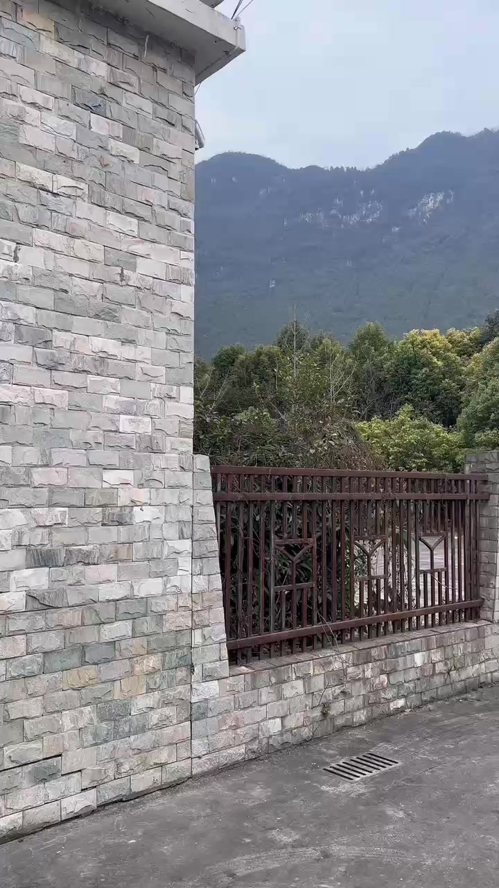 150*300灰色外墙蘑菇石 别墅庭院凹凸面文化石