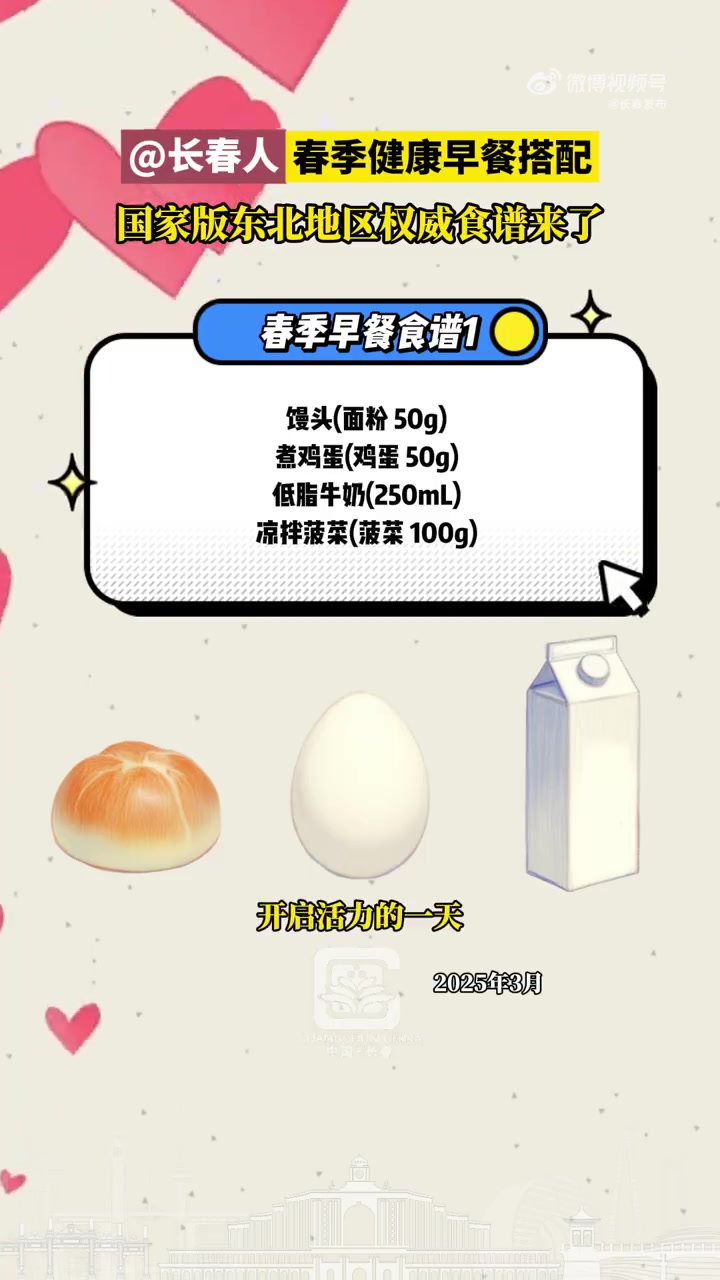「长春人 春季健康早餐搭配」国家版东北地区权威食谱来了!