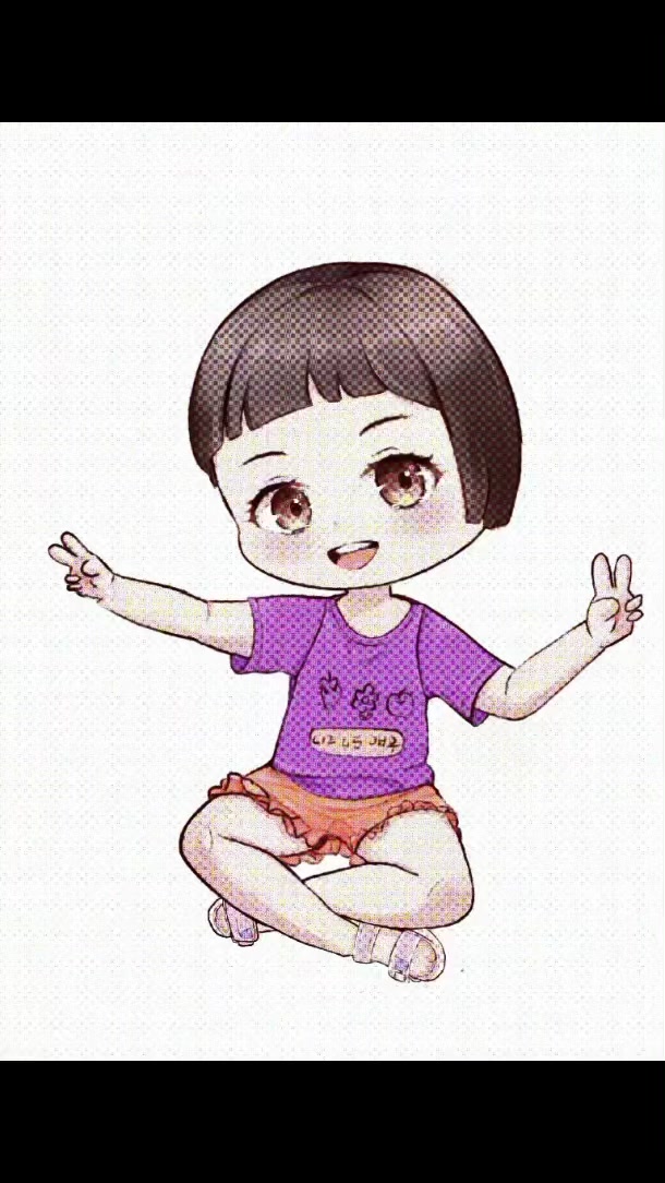 Q版卡通小女孩太可爱了