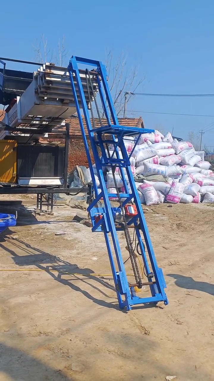 上鱼载货都能用的平板货物提升机装车机,链条式运鱼机上鱼机爬鱼机