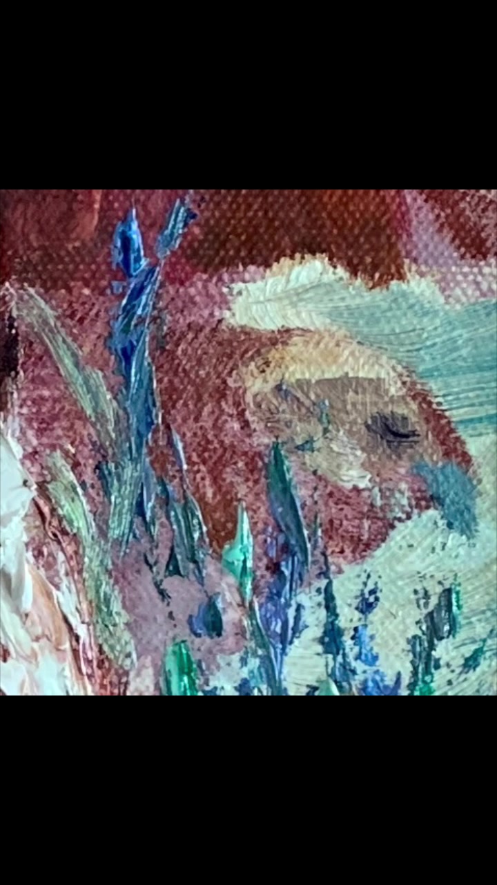 油画王也(王丹一ewen)抽象表现主义作品《红岩》