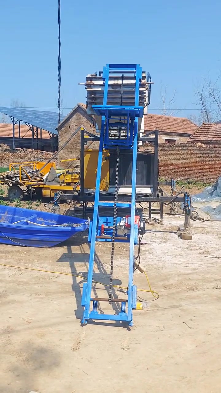 链条式运鱼机上鱼机,全自动爬鱼机,鱼塘上货仓库载货都能用的提升机