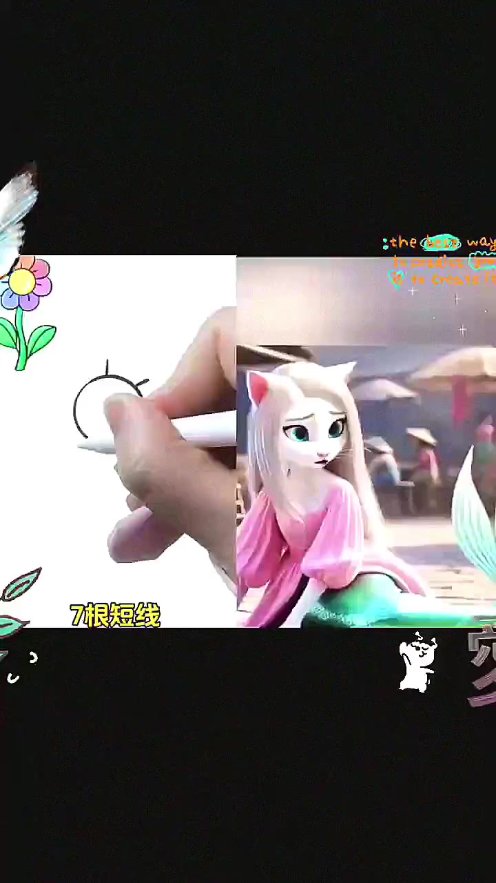 手工绘画,美人鱼丽丽出海被杰克所救!