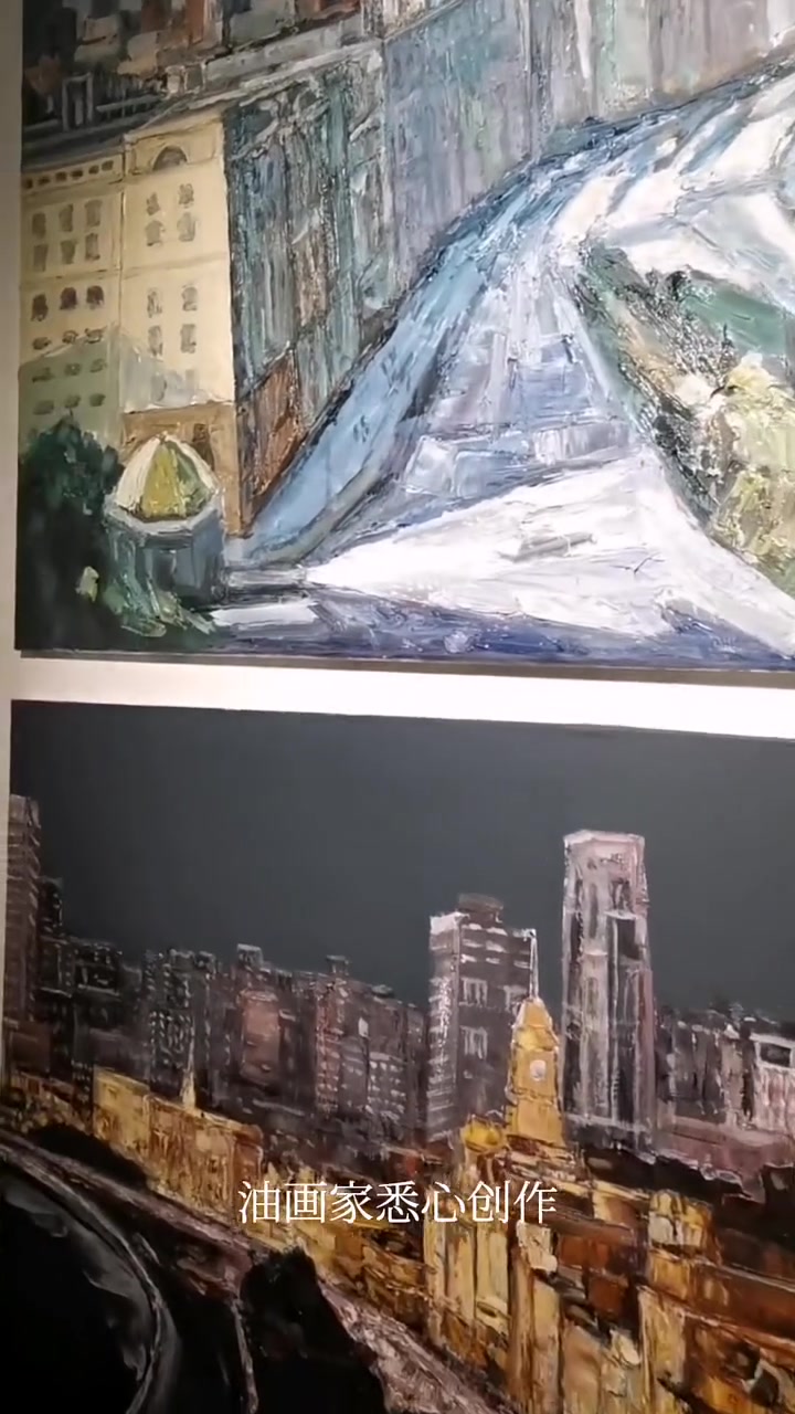 上海.陆家嘴 幽静.巷深处.有艺术 油画家悉心创作.上海千百十 千年七宝.百年外滩.十年浦