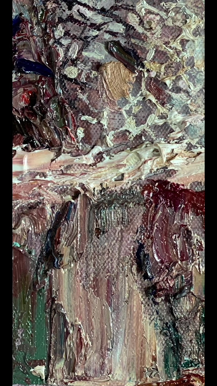 油画家王也(王丹一ewen)抽象表现主义油画《戏剧舞台》