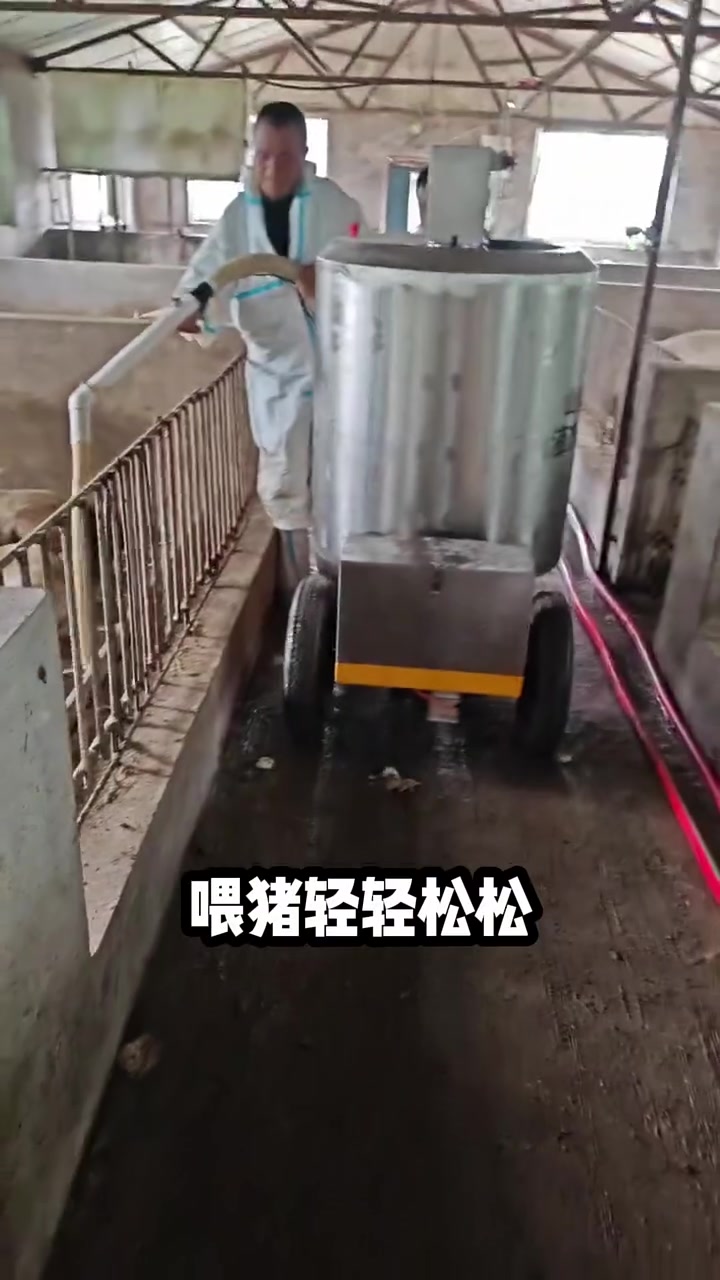 家庭农场也想给猪喂粥料 来看看这台粥料车怎么样 全自动粥料车 粥料喂猪 液态饲喂