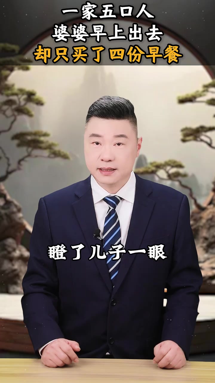 一家五口人,婆婆早上出去却只买了四份早餐
