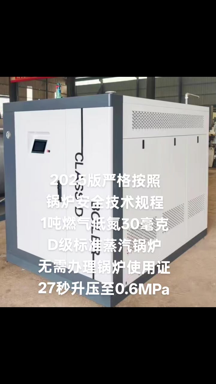 不需要办理锅炉使用证的燃气低氮蒸汽锅炉