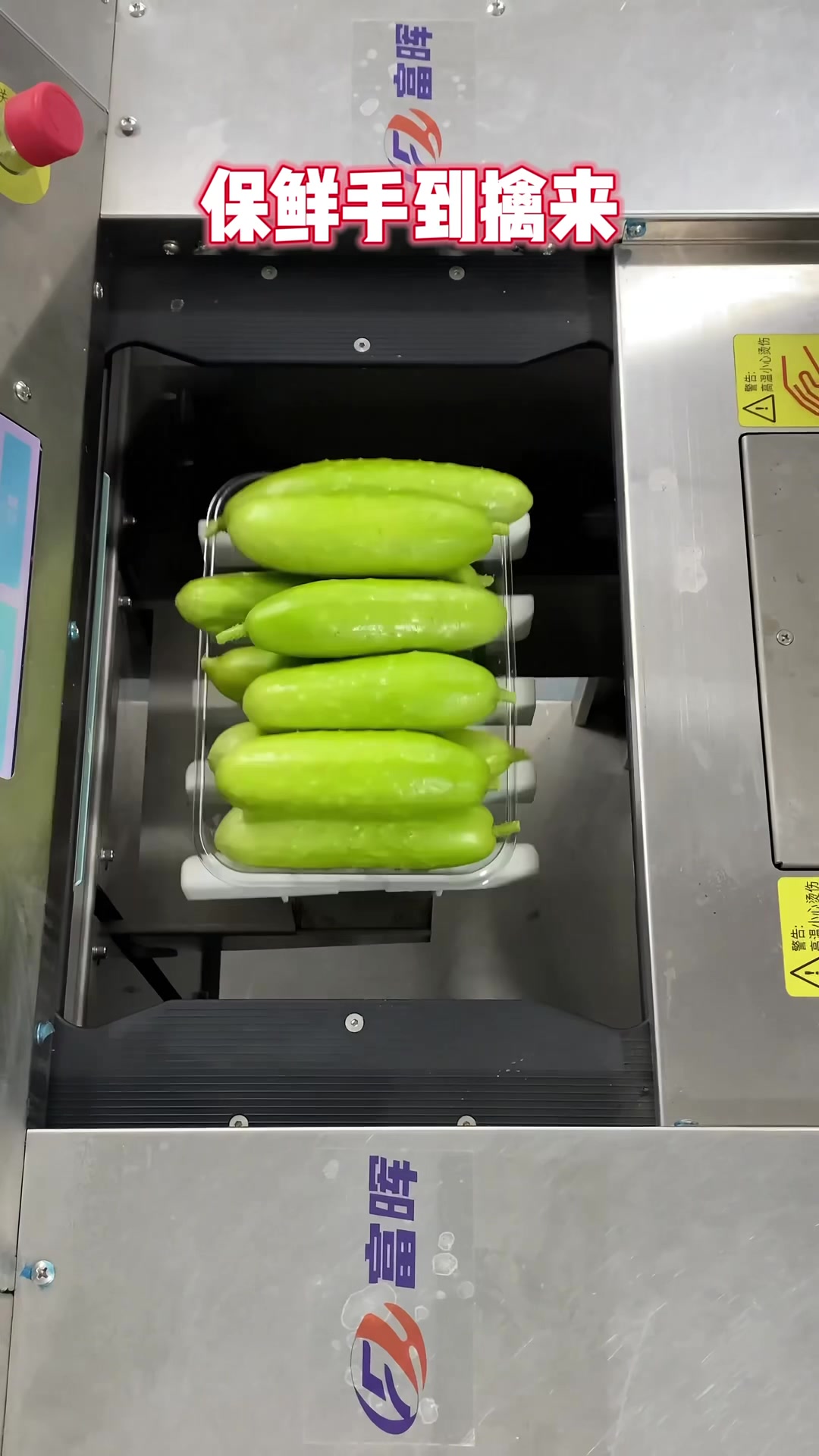 全自动保鲜膜包装机包装蔬菜