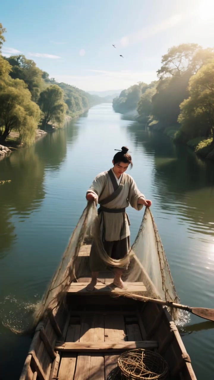 让我们跟随视频的镜头,穿越千年时光,走进陶渊明笔下的《桃花源记》。那里有阡陌纵横的田园风光