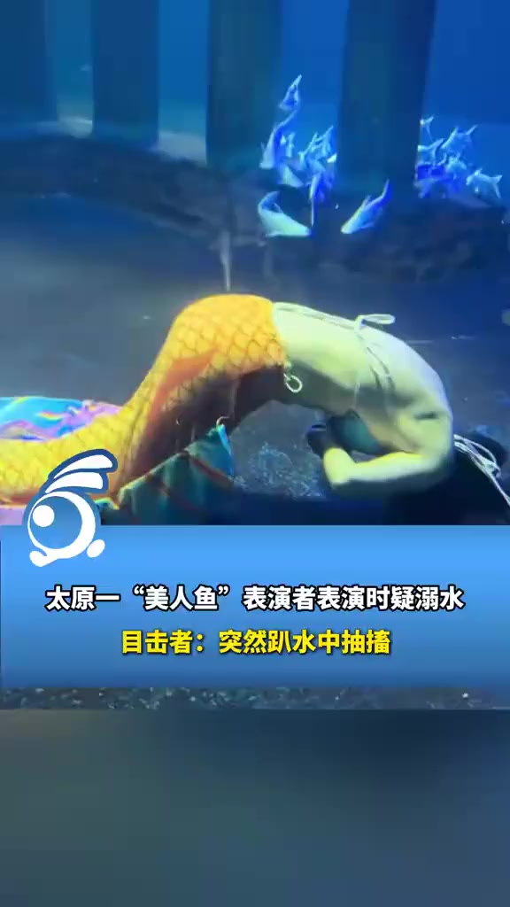 “美人鱼”表演者表演时疑似溺水:沉入水底抽搐