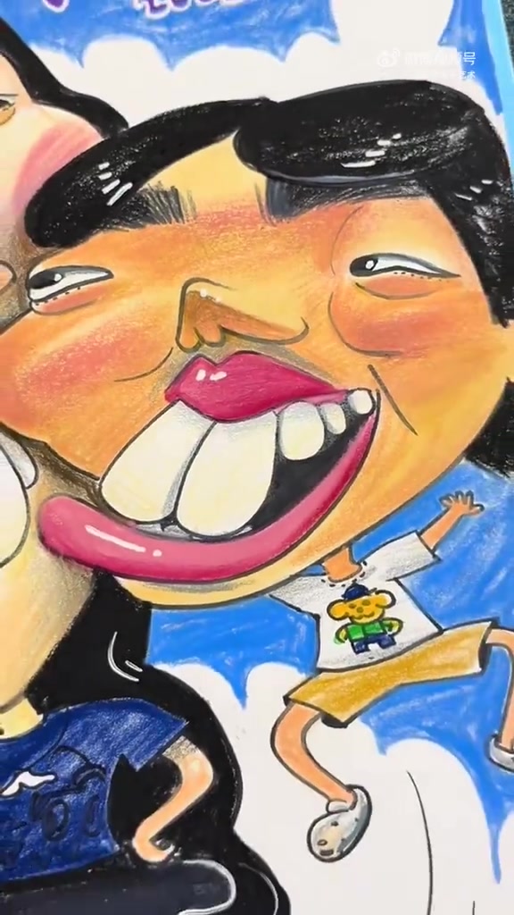 给可爱的姐弟画漫画