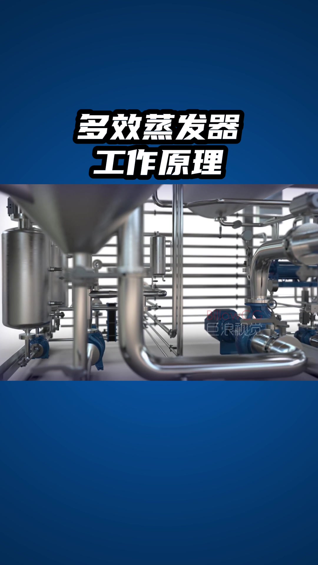 多效蒸发器工作原理废水处理工艺流程三维动画