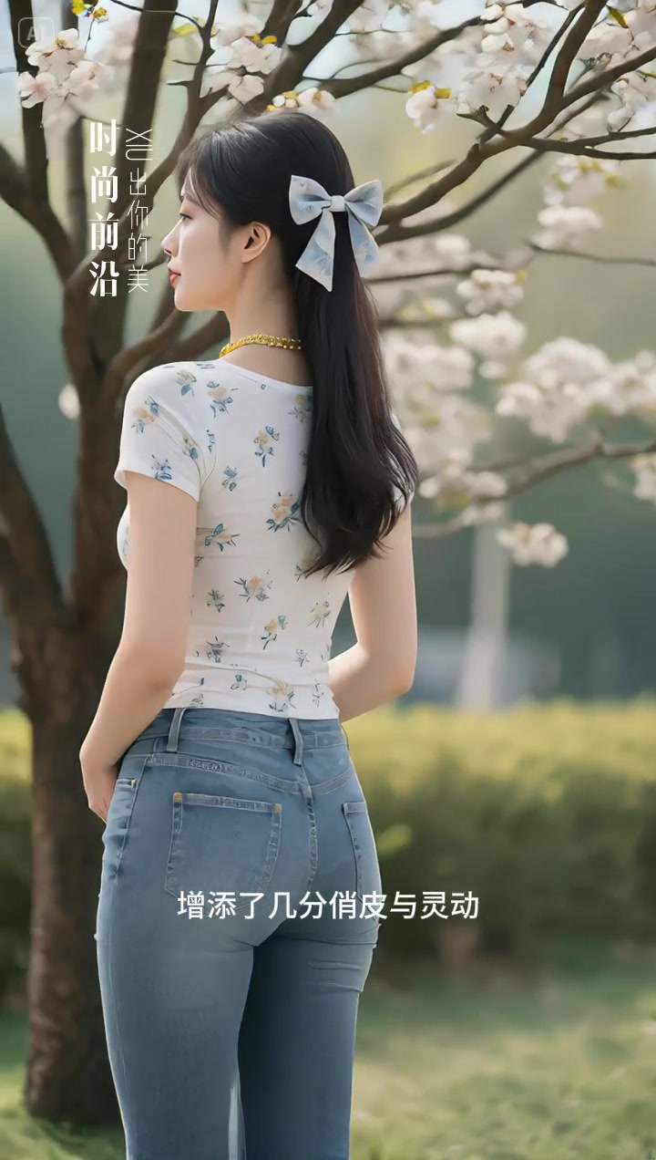 蓝色牛仔裤,时尚又休闲,五一假期就靠它了