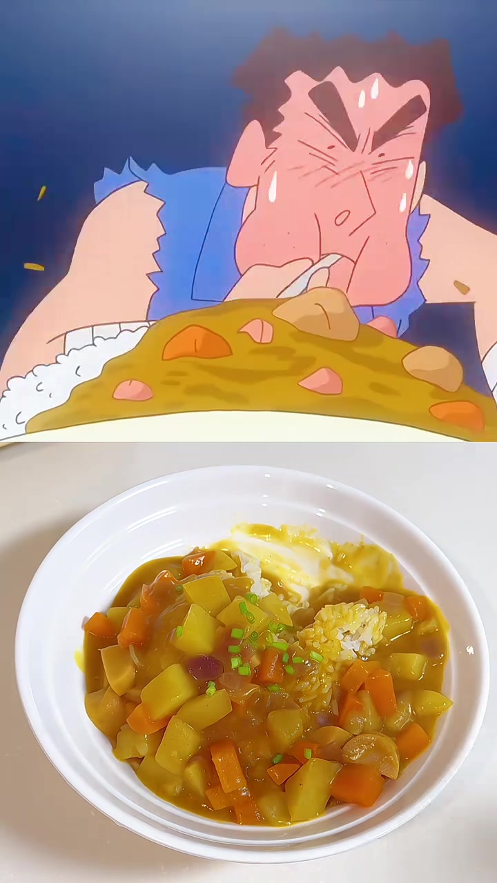 没有肉的香肠咖喱饭!