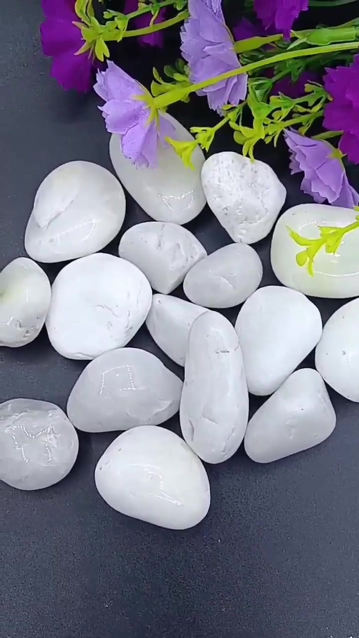 白色石子机制鹅卵石高白度耐磨抗压庭院园林铺路景观工程水磨砾石