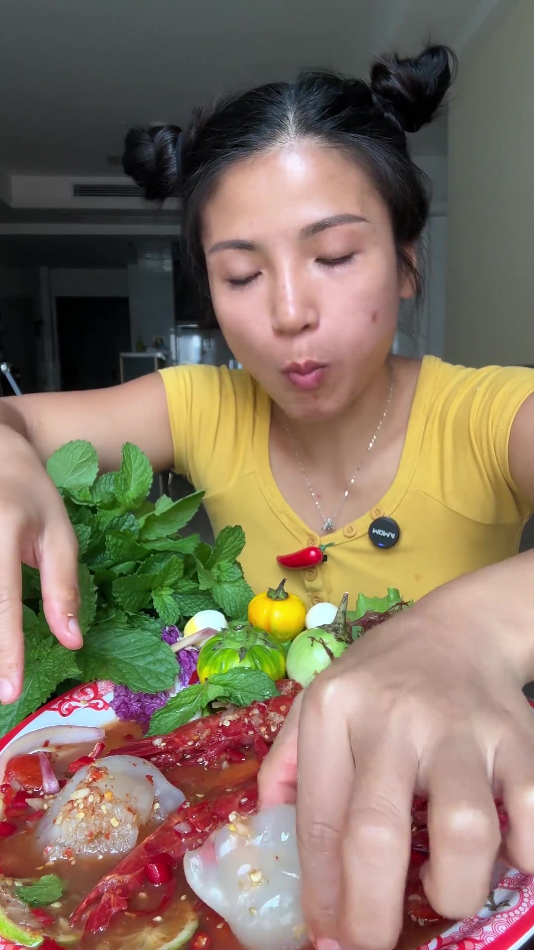 终于买到红魔虾啦!海蜇花适合注重身材的姐妹