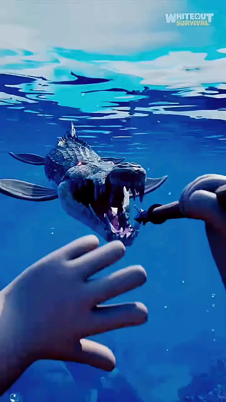 渔夫下水捕鱼,遭遇史前巨鳄