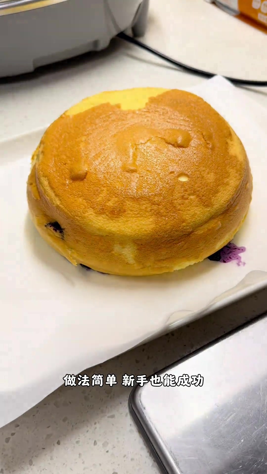 电饭锅版蓝莓夹心蛋糕，做法简单新手也能成功，松松软软很好吃