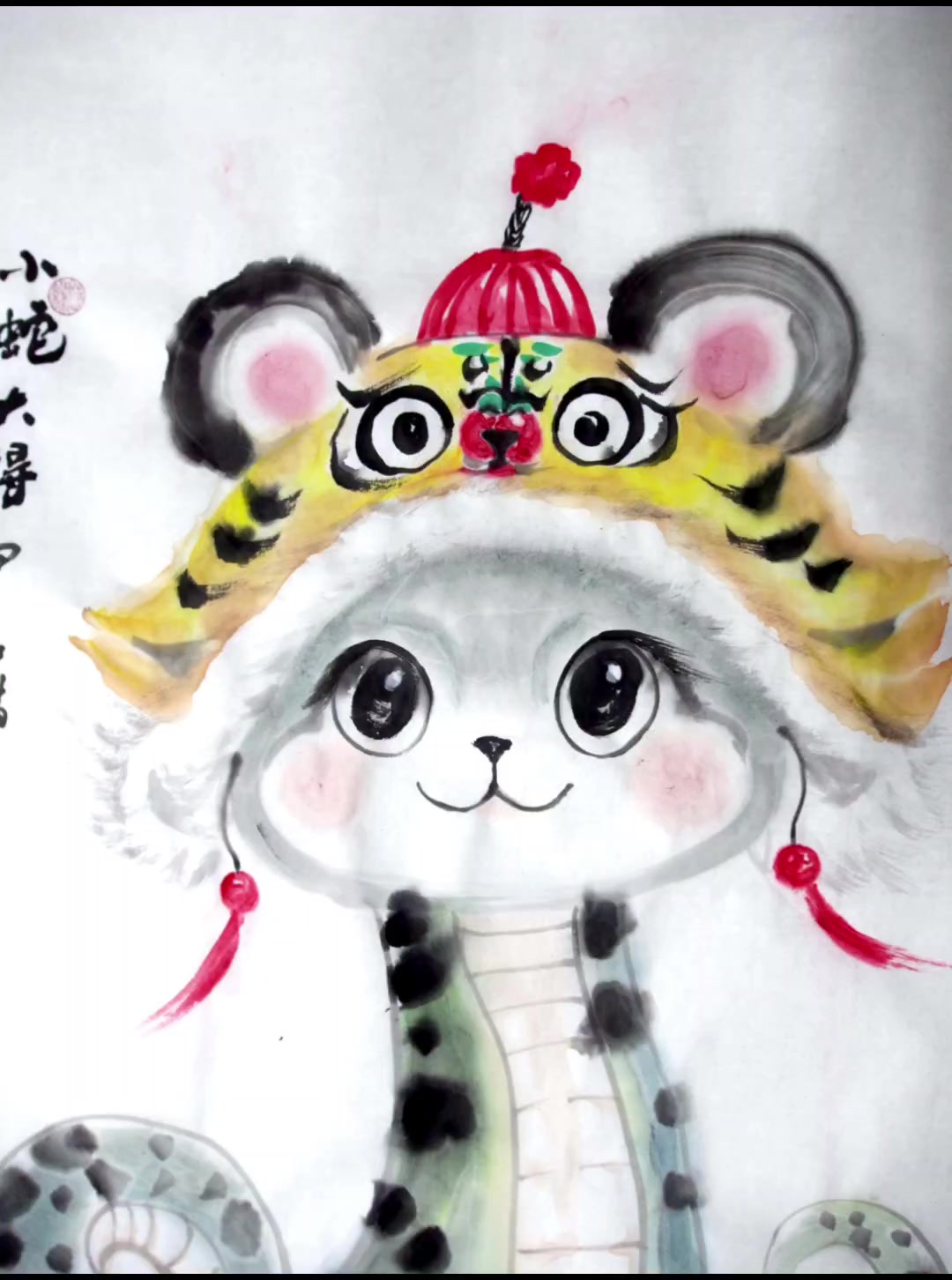 国画蛇水墨画蛇蛇来运转