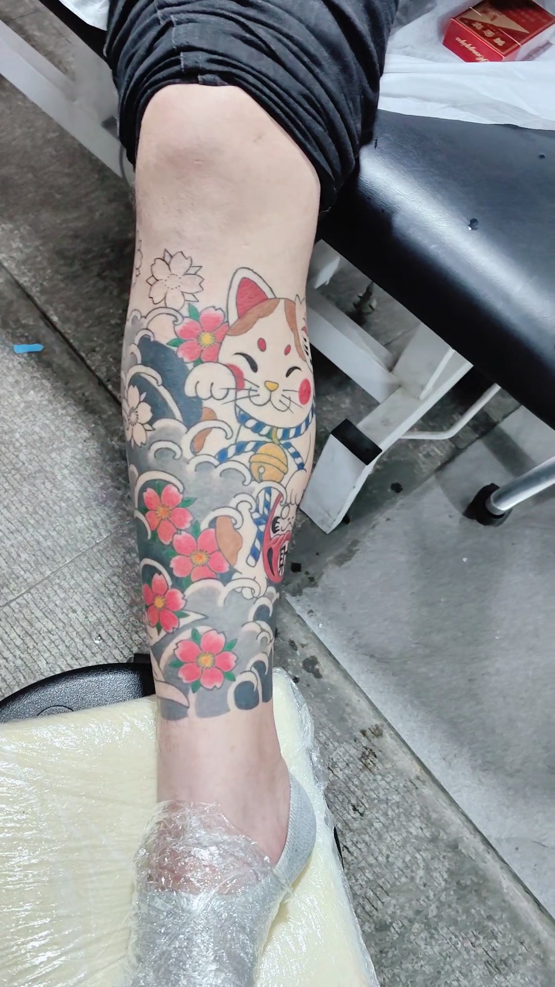 招财猫花臂纹身#吴江纹身店#吴江纹身酷炫纹身