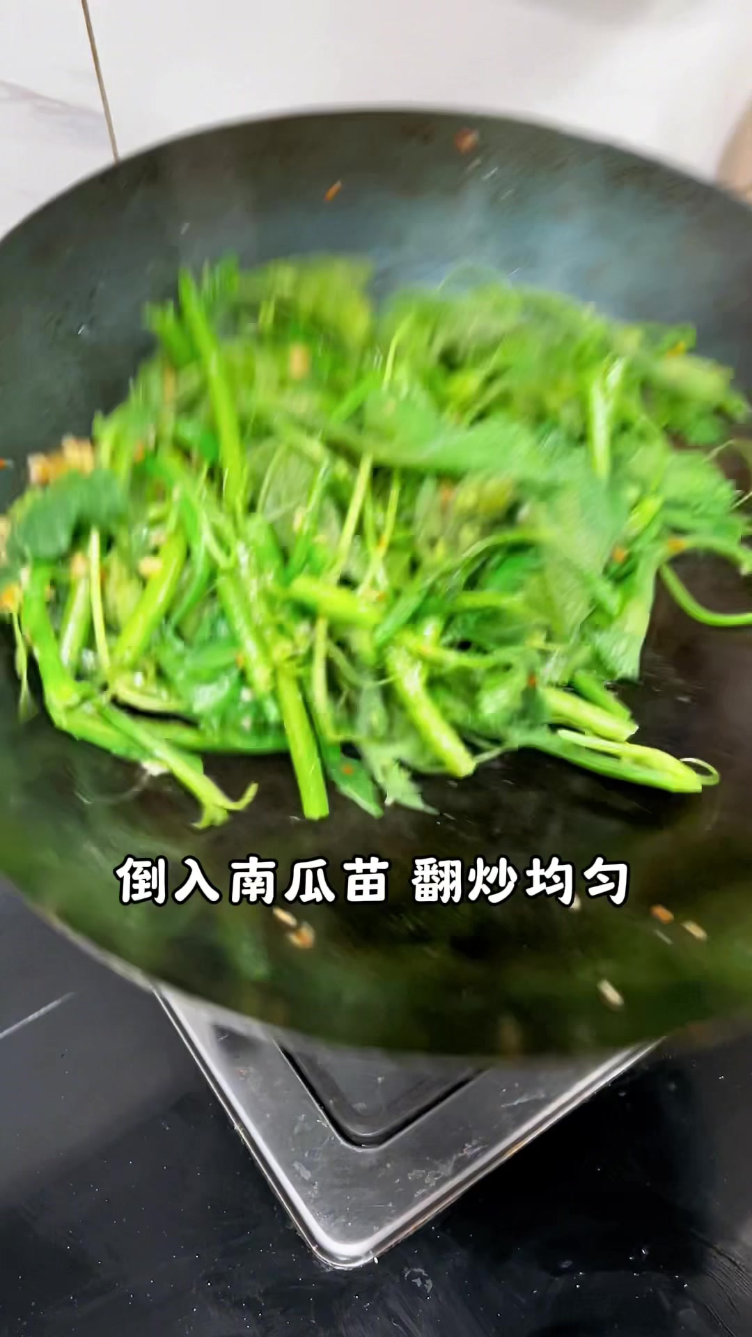 蒜蓉南瓜苗,简单好吃巨下饭,一起来试试吧。