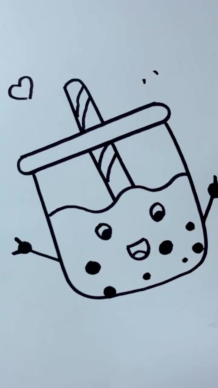 简笔画奶茶