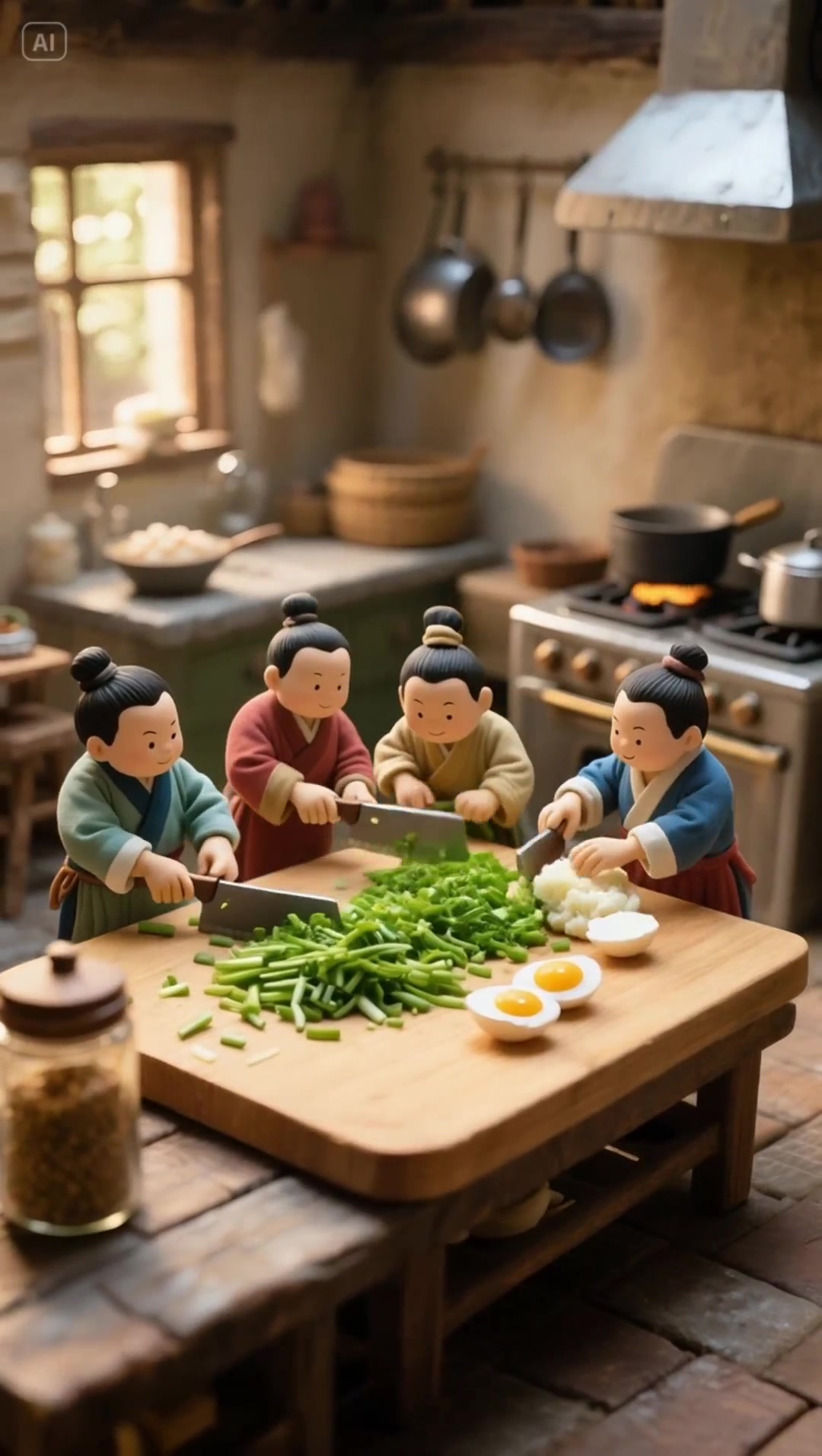 微缩版小人包饺子步骤
