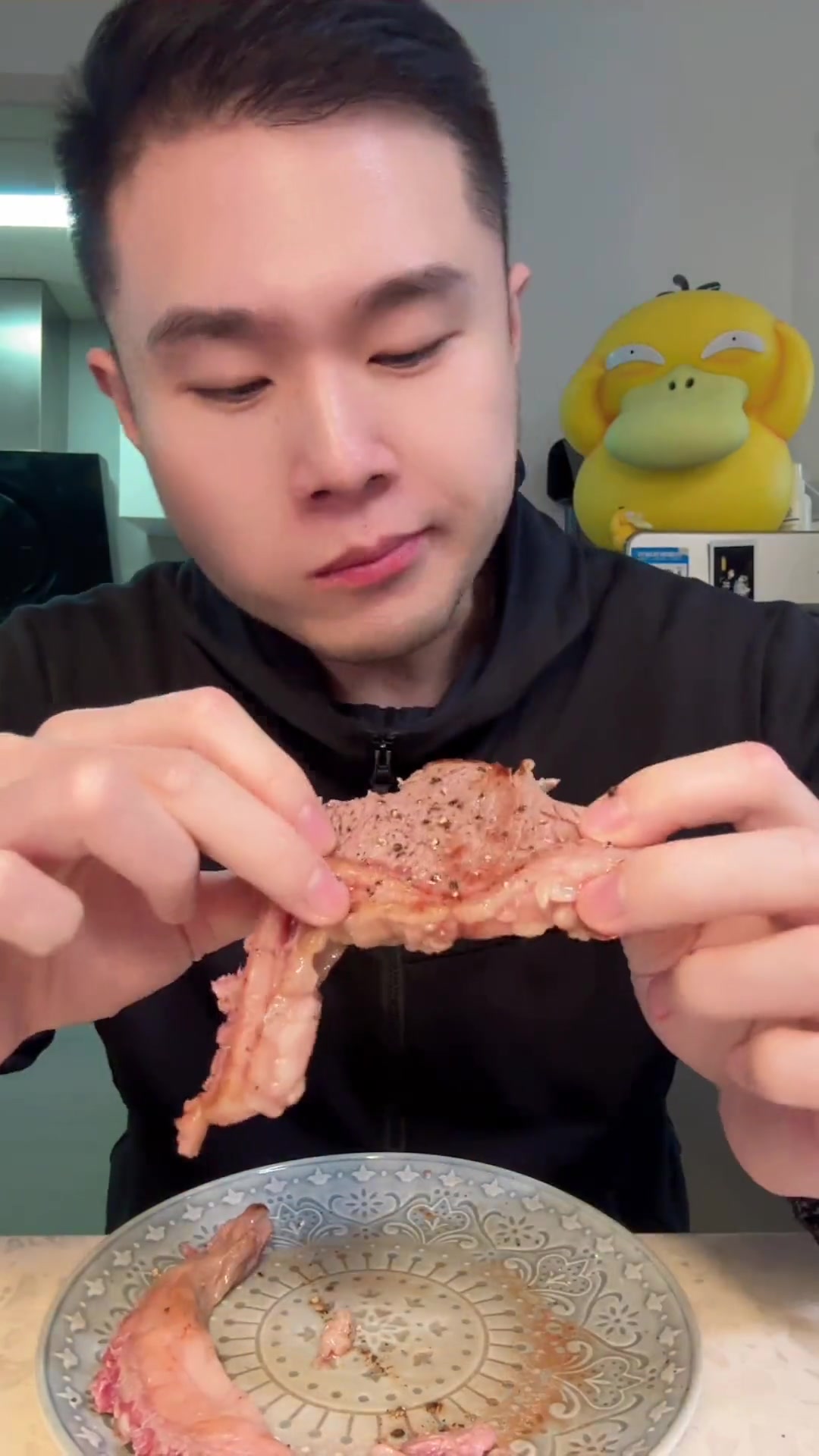 减脂午餐分享!幽灵牛排配红豆韭菜,好吃不饿肚