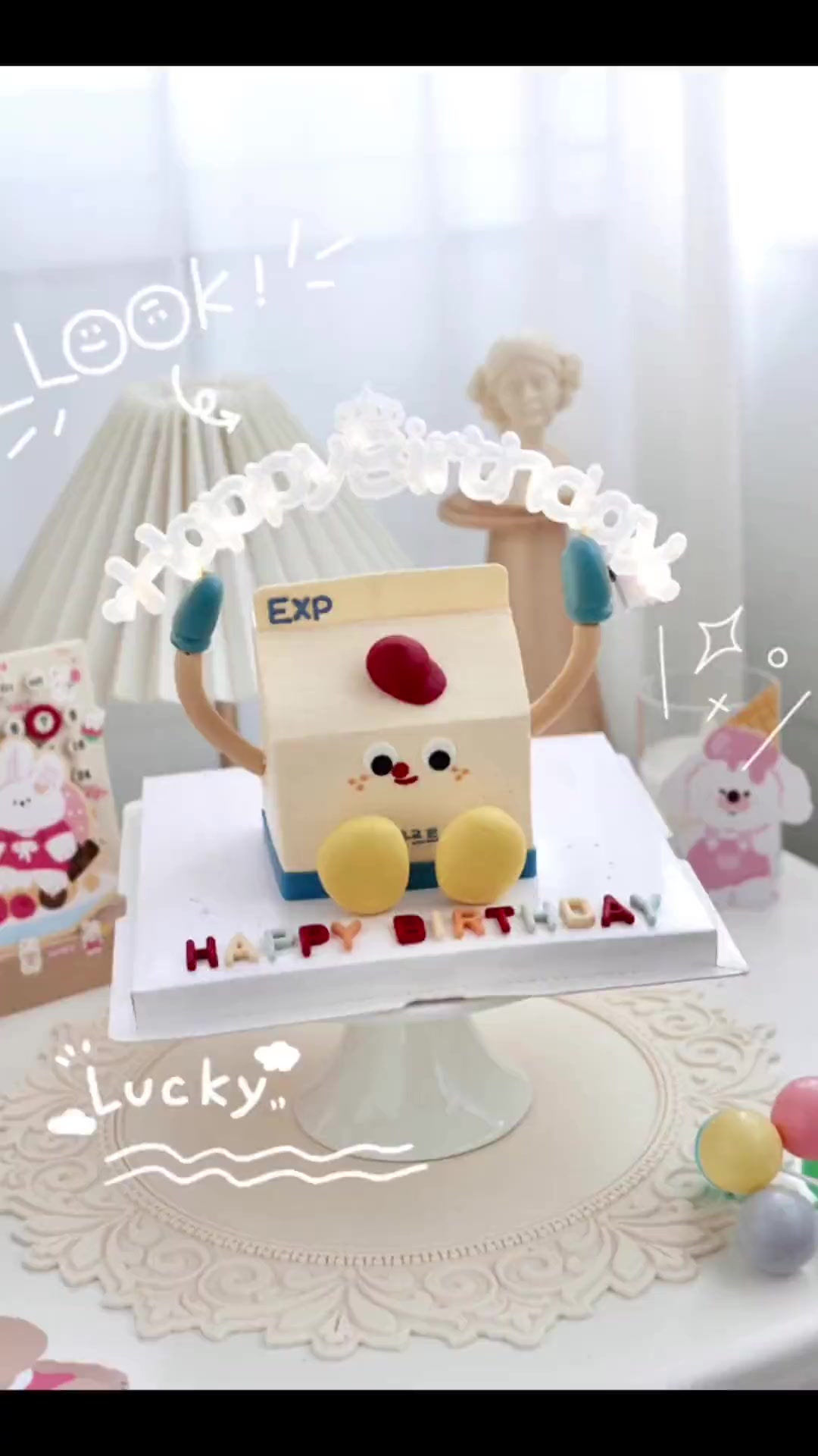 好可爱的牛奶盒子蛋糕哟!