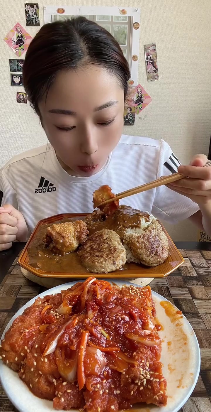 开饭啦!咖喱和糖醋鸡排!又是一个大热天!加油吧