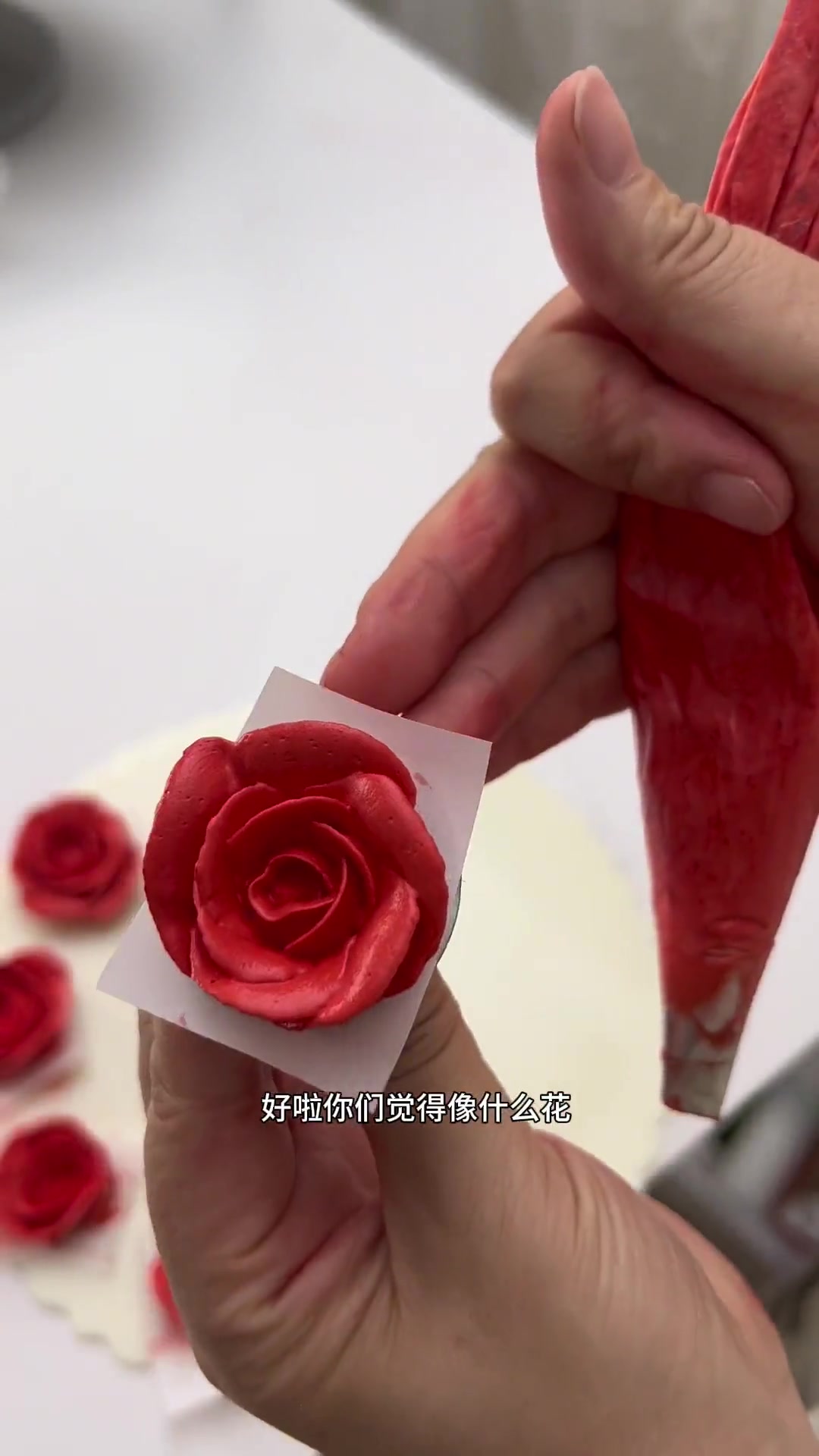 情人节怎么能少了鲜花和蛋糕呢今天挑战一个超高难度的玫瑰蛋糕
