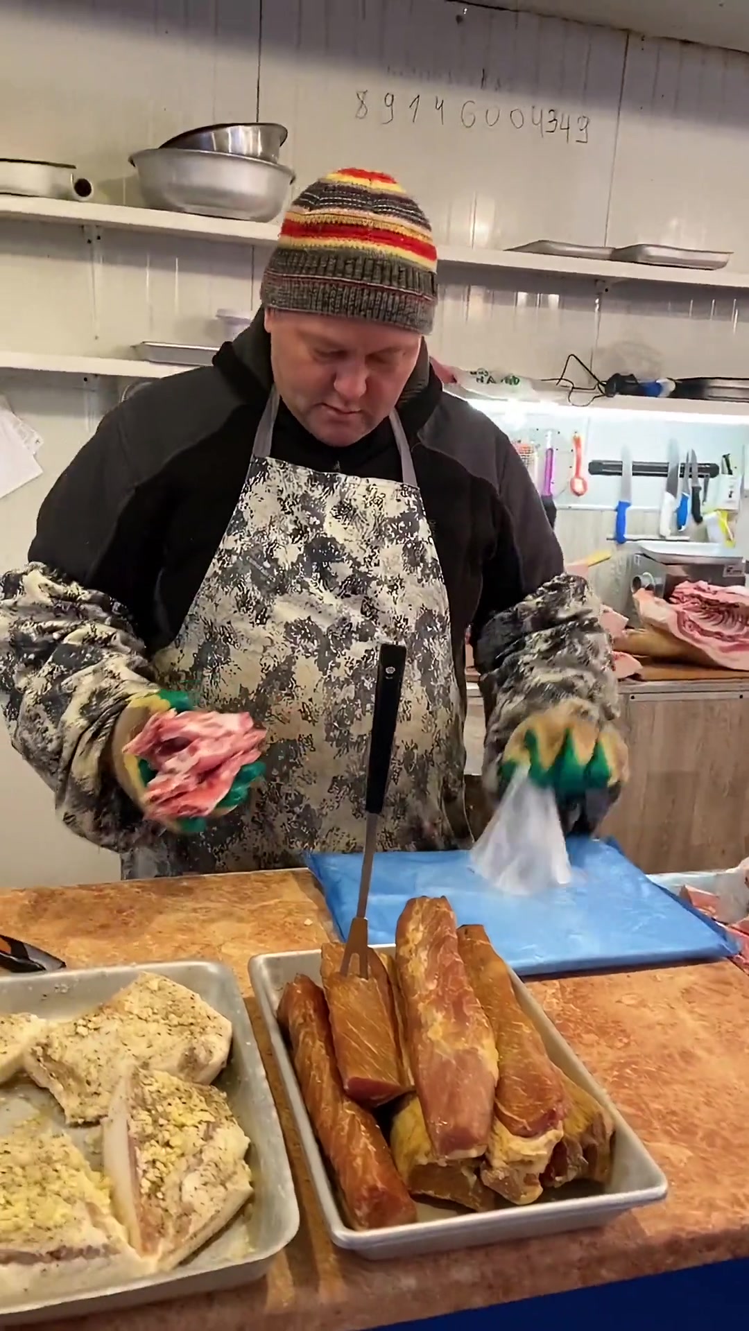 俄罗斯优店买网红肉生肉沙拉和排骨，看看多少钱