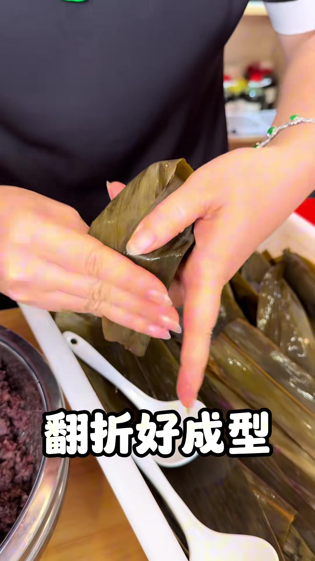 橘红西米红豆粽子,端午节传统美食分享