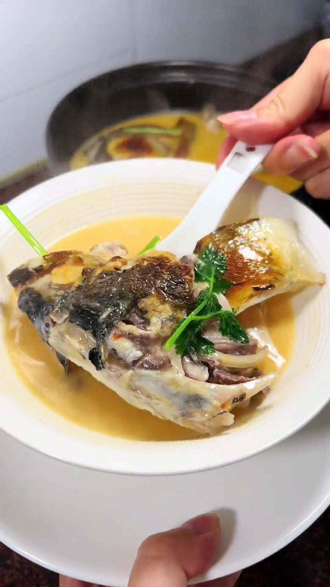 番茄鱼头汤.这样煲出来汤汁鲜甜浓郁,开胃营养又好喝!