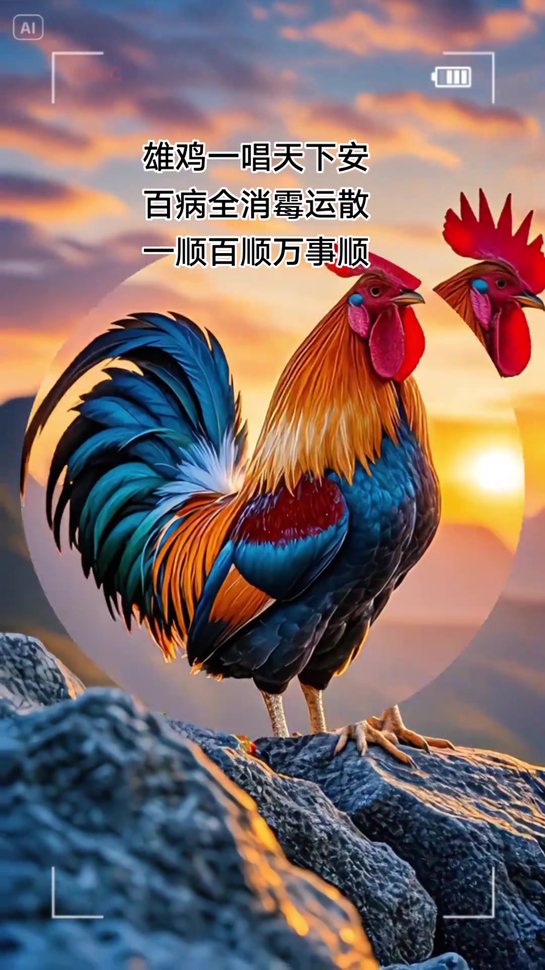 清晨公鸡打鸣,愿所有人平安健康,吉祥如意